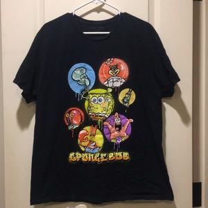 Nickelodeon mens SPONGEBOB Square Pants Tee short sleeves T-shirt Size XL black
